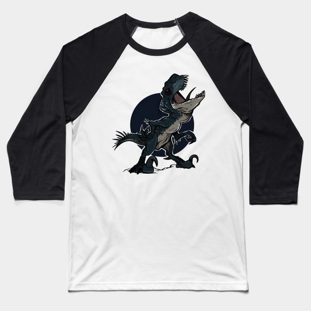 Night Fury: The Dinosaur in Blue and Black Baseball T-Shirt by WorldDinosaurs